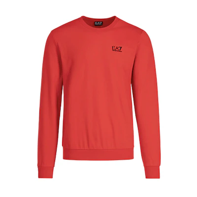 Emporio Armani Red Loose Fit Crewneck Sweatshirt with Logo 8NPM52-PJ05Z-1451