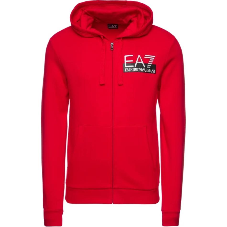 Emporio Armani Red Solid Color Zip-Up Hoodie Jacket 6GPM18-PJ07Z-1450