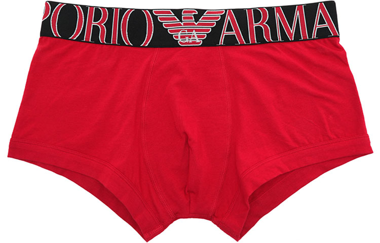 Emporio Armani Red Stretch Cotton Logo Trunks Underwear (1 Pack). 111389-1A5161-2174