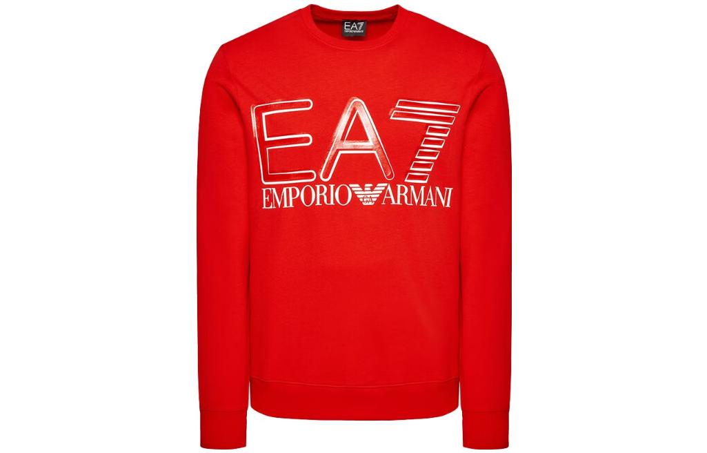 Emporio Armani Red Sweatshirt with Logo Print 3LPM44-PJFGZ-1451