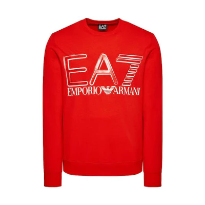 Emporio Armani Red Sweatshirt with Logo Print 3LPM44-PJFGZ-1451