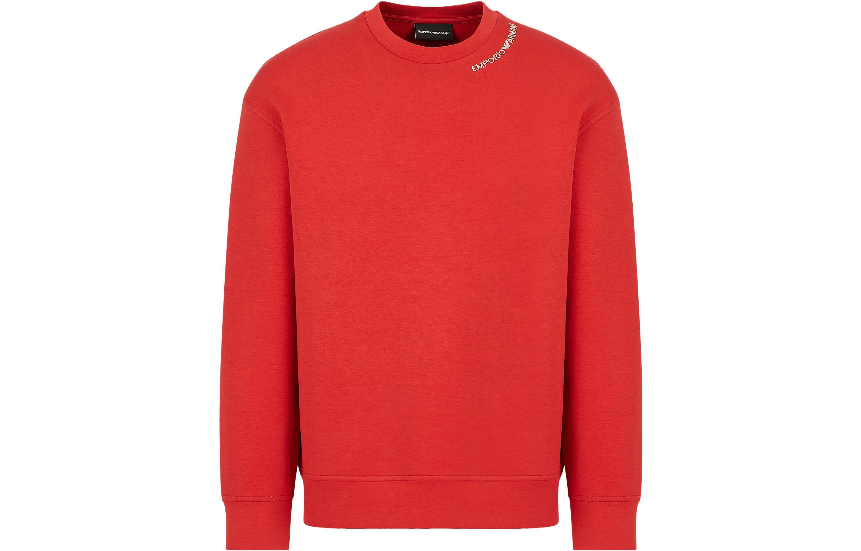 Emporio Armani Red Sweatshirt with Solid Logo Letter Embroidery 3R1MCY-1JHSZ-10261