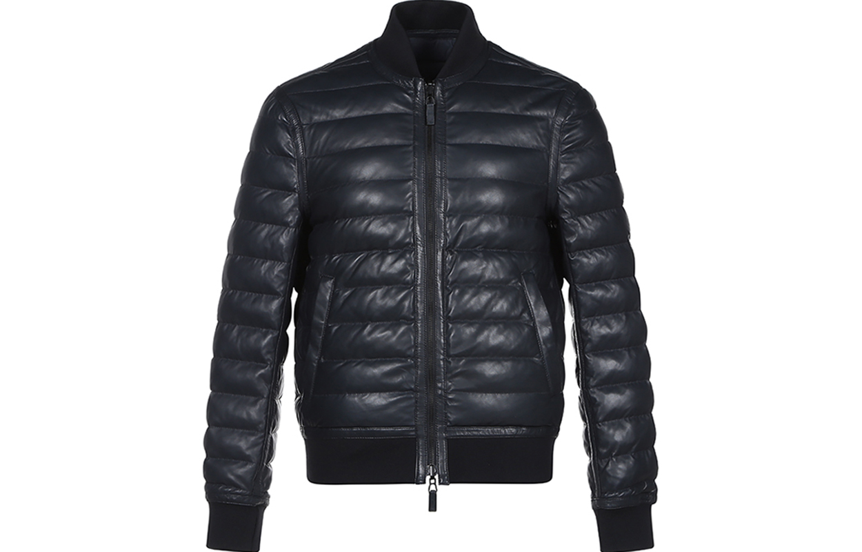 Emporio Armani Reversible Leather Jacket Navy Blue 91R42P-91P44-922