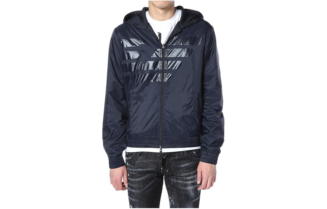 Emporio Armani Reversible Logo Print Hooded Zip Jacket - Blue 6Y6M59-6JEAZ-1579