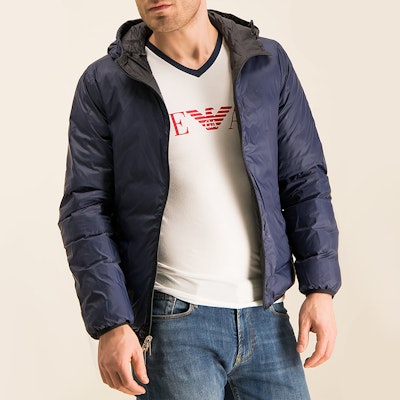 EMPORIO ARMANI Chaqueta Acolchada Reversible de Nylon Negro/Azul 8N1B51-1NJMZ-0999 1