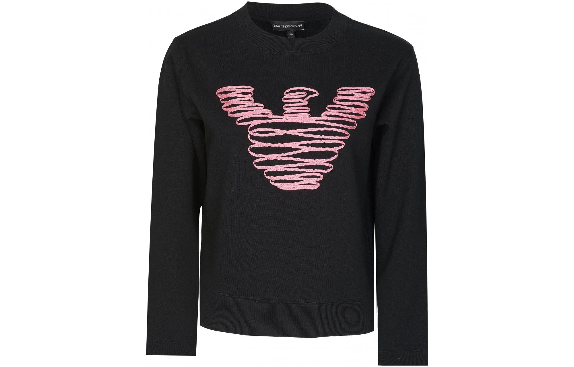 Emporio Armani Ribbon Logo Crewneck Sweatshirt Black 6Z2T85-2JQAZ-0999