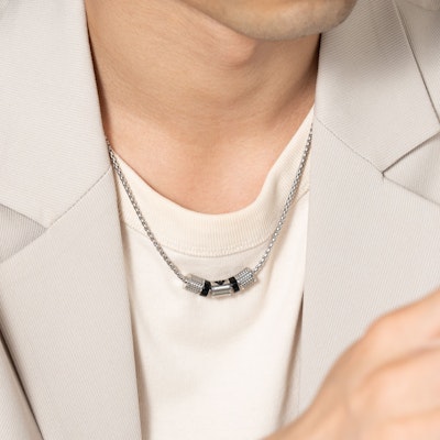 Emporio Armani Rondelle Rantai Keluli Tahan Karat Lelaki. EGS2998040 Shop Emporio Armani Rondelle Rantai Keluli Tahan Karat Lelaki. EGS2998040