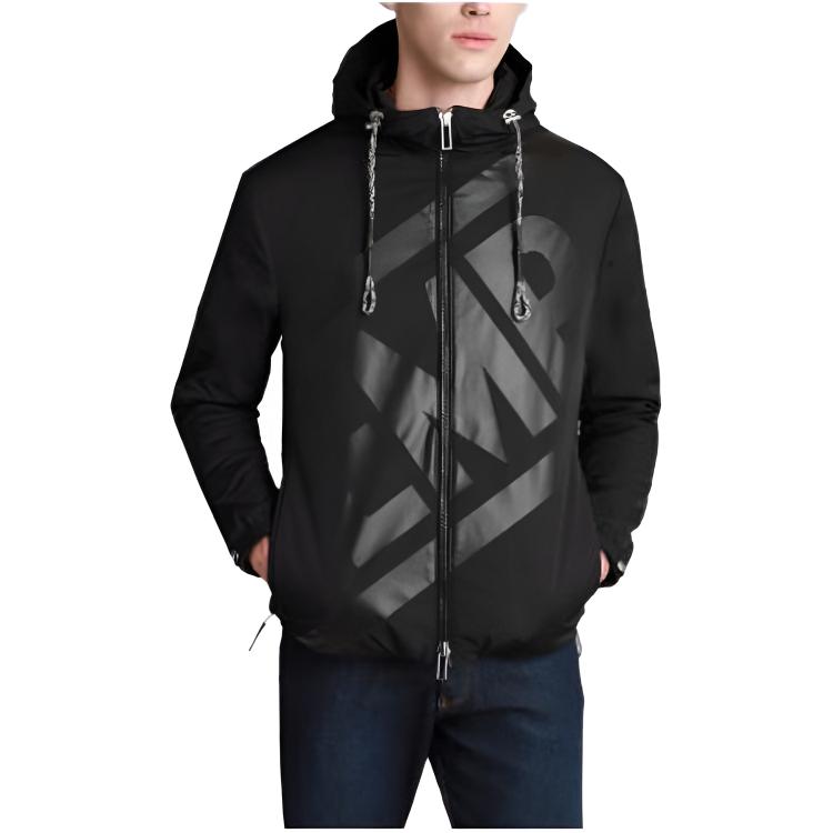 Emporio Armani S23 Hooded Slim-Fit Jacket with Letter Stripes 3K1BS7-1NZQZ-0999