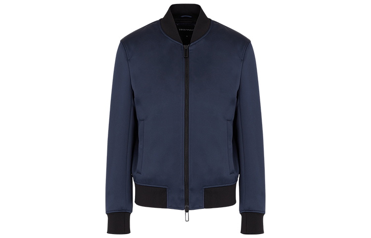 Emporio Armani Satin Logo Jacket for Men in Blue 6H1BE5-1NKQZ-0980 圖 2