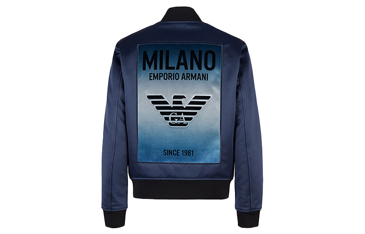 Emporio Armani Satin Logo Jacket for Men in Blue 6H1BE5-1NKQZ-0980 圖 3