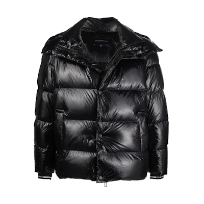 Emporio Armani Shiny Hooded Down Jacket Black 6K1B88-1NPDZ-0999
