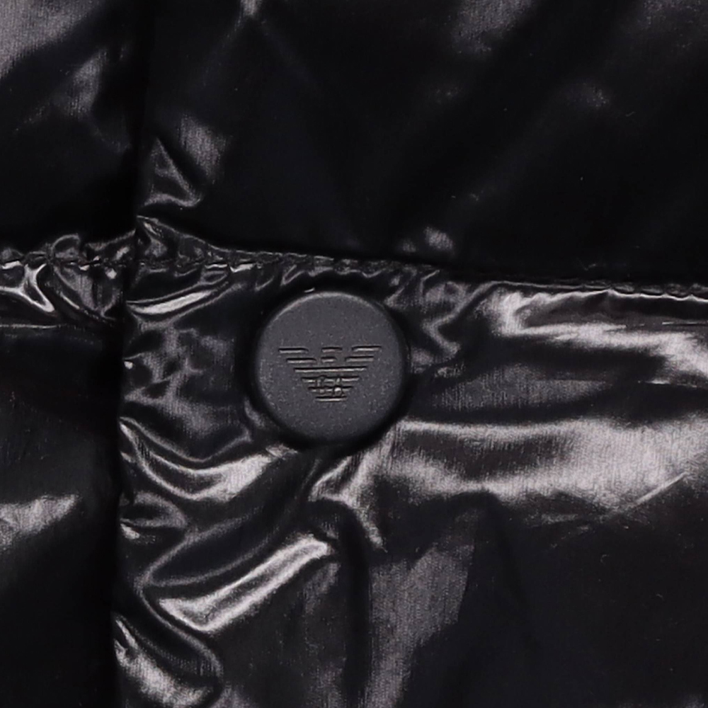 Cheap Emporio Armani Chaqueta Negra Brillante con Capucha y Relleno de Plumas 6K1B88-1NPDZ-0999