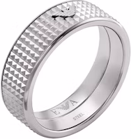 Emporio Armani Silver Stainless Steel Ring with Logo Design EGS2988040 Emporio Armani Silver Stainless Steel Ring with Logo Design EGS2988040