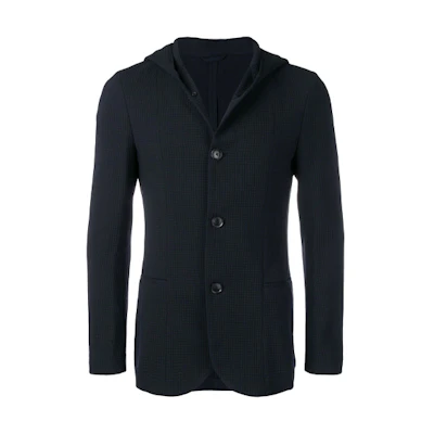 Emporio Armani Single-Breasted Hooded Blazer Jacket - Blue 3G1GN-61NFC-Z920