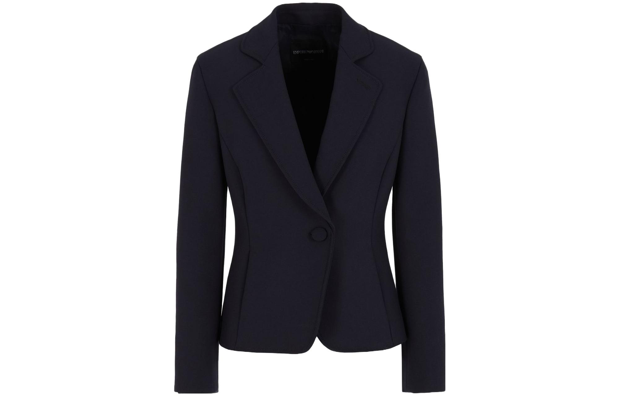 Emporio Armani Single-Button Blazer Jacket Deep Blue H4NG38-E2006-1922