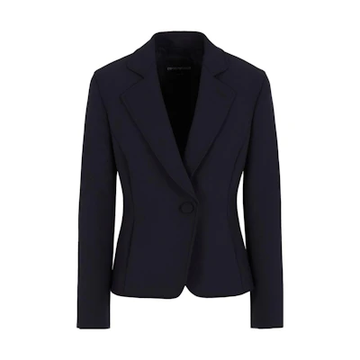 Emporio Armani Single-Button Blazer Jacket Deep Blue H4NG38-E2006-1922