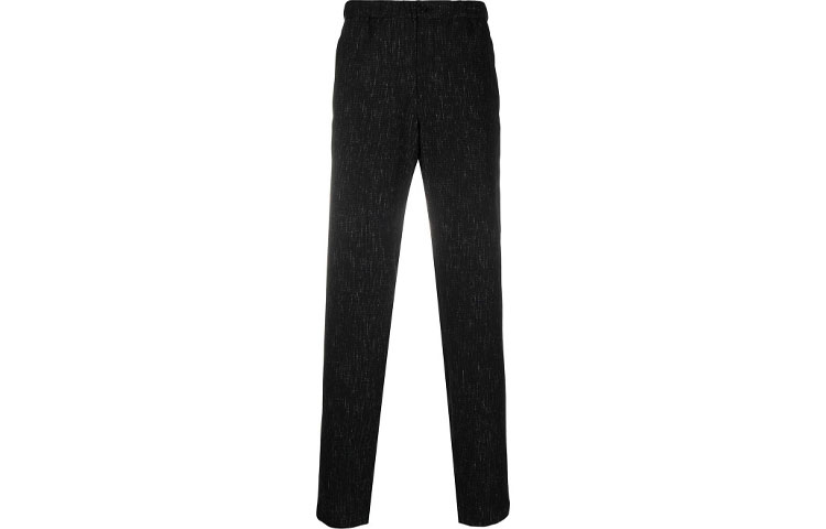 Emporio Armani Slim-Fit Metallic Wool Pants in Black A1P41-0A143-6999