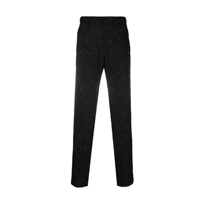 Emporio Armani Slim-Fit Metallic Wool Pants in Black A1P41-0A143-6999