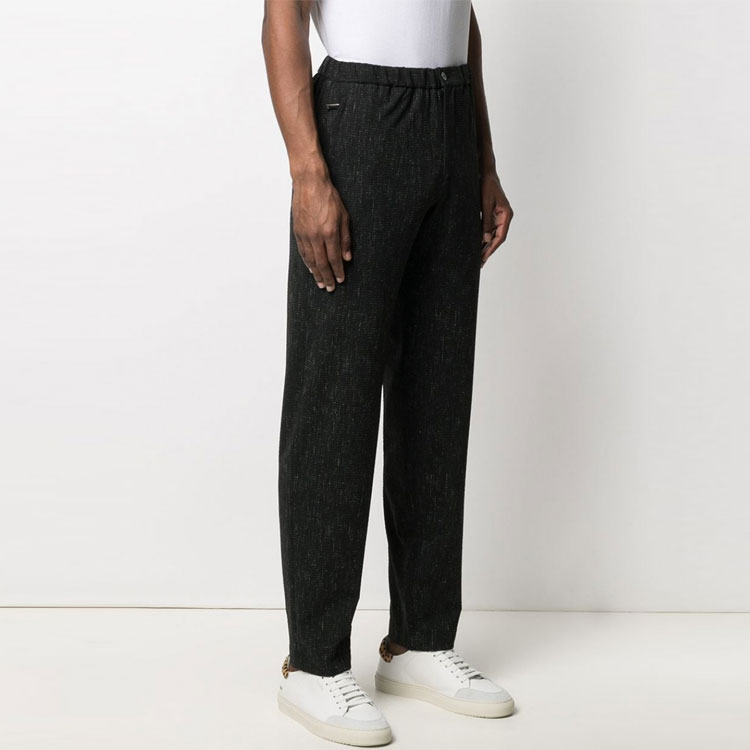 Shop 엠포리오 아르마니 슬림핏 메탈릭 울 팬츠 블랙 A1P41-0A143-6999