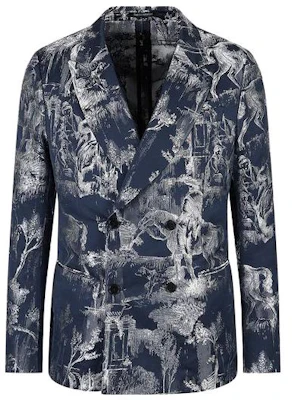 Emporio Armani 修身藍色雙排扣印花設計外套 D41G46-D1210-1918 Buy Emporio Armani 修身藍色雙排扣印花設計外套 D41G46-D1210-1918