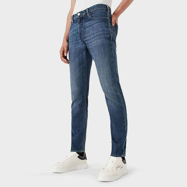 Details for EMPORIO ARMANI Jeans Slim Fit Biru dengan Logo Helang Distressed. 8N1J06-1D5QZ-0942