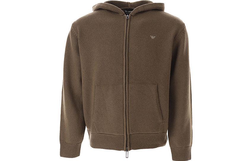 Emporio Armani Slim Fit Brown Zip-Up Hoodie Jacket 6R1MX6-1MNAZ-0440