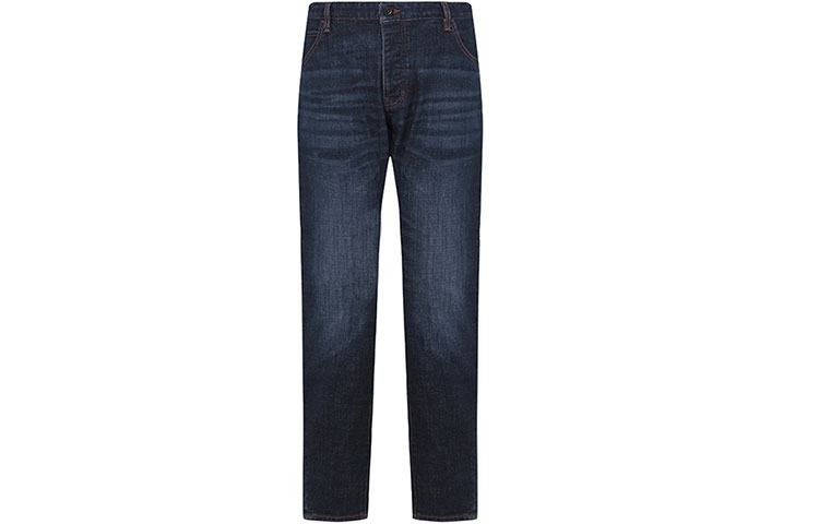 Emporio Armani Slim Fit Distressed Jeans in Dark Blue. 6K1J09-1DQ2Z-0942