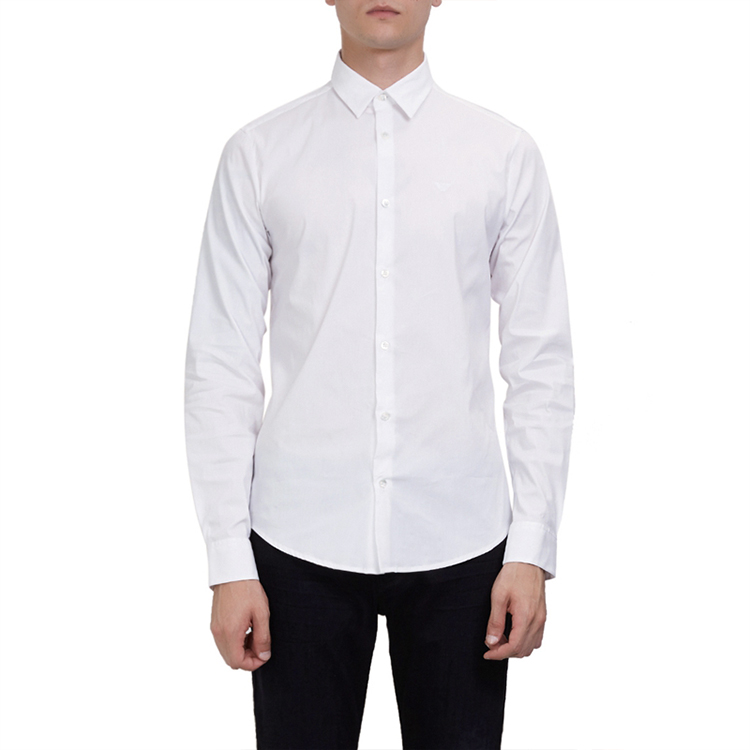Lookbook Kemeja Kasual Lengan Panjang Slim Fit Emporio Armani Putih Polos 8N1C09-1N06Z-0100
