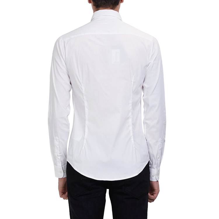 Shop Kemeja Kasual Lengan Panjang Slim Fit Emporio Armani Putih Polos 8N1C09-1N06Z-0100