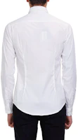 Shop Emporio Armani 修身款白色素面長袖休閒襯衫 8N1C09-1N06Z-0100