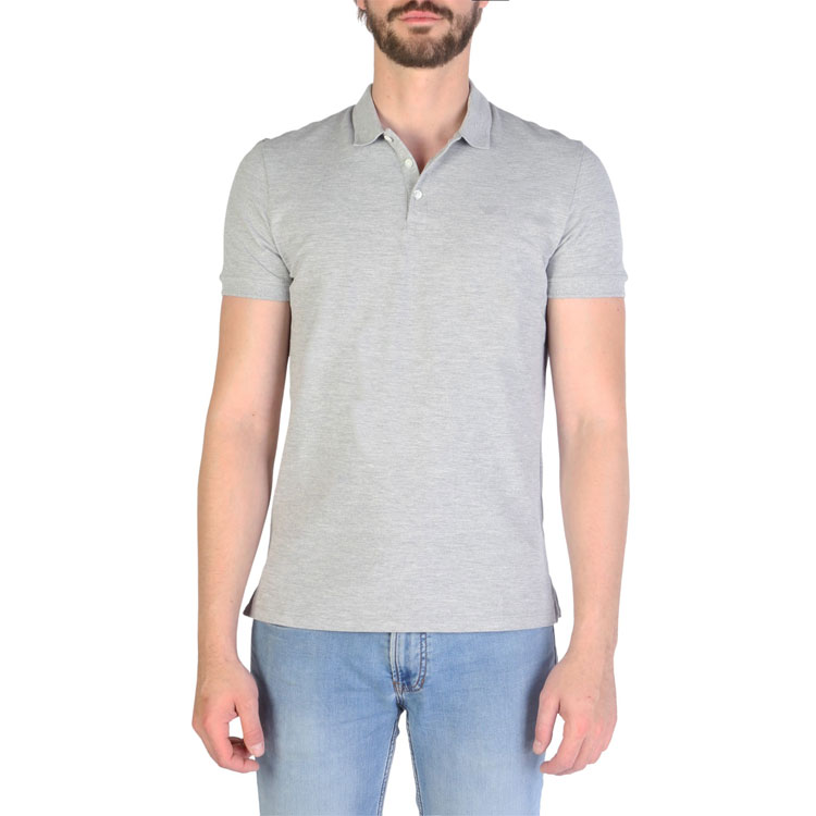 Shop エンポリオアルマーニ スリムフィット ポロシャツ グレー 8N1F12-1J0SZ-0616
