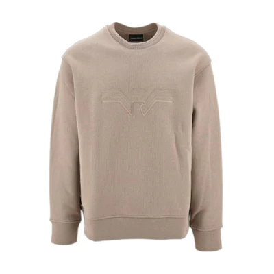 Emporio Armani Slim Fit Solid Crewneck Sweatshirt Light Brown 3D1M75-1JWPZ-0650