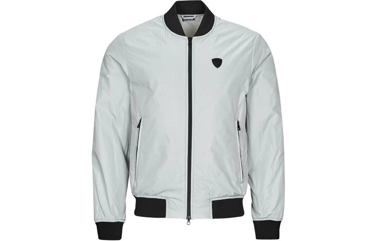 Emporio Armani Slim Fit Zip-Up Jacket Gray Black Long Sleeve 8NPB10-PN7LZ-1941