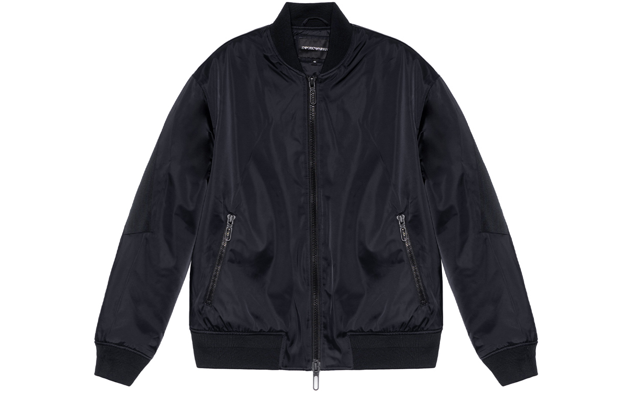 EMPORIO ARMANI Solid Back Letter Logo Jacket Navy Blue 6G1B86-1NPKZ-0922