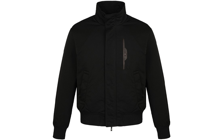Emporio Armani Solid Black Casual Stand Collar Jacket 6H1BE1-1NXZZ-0999