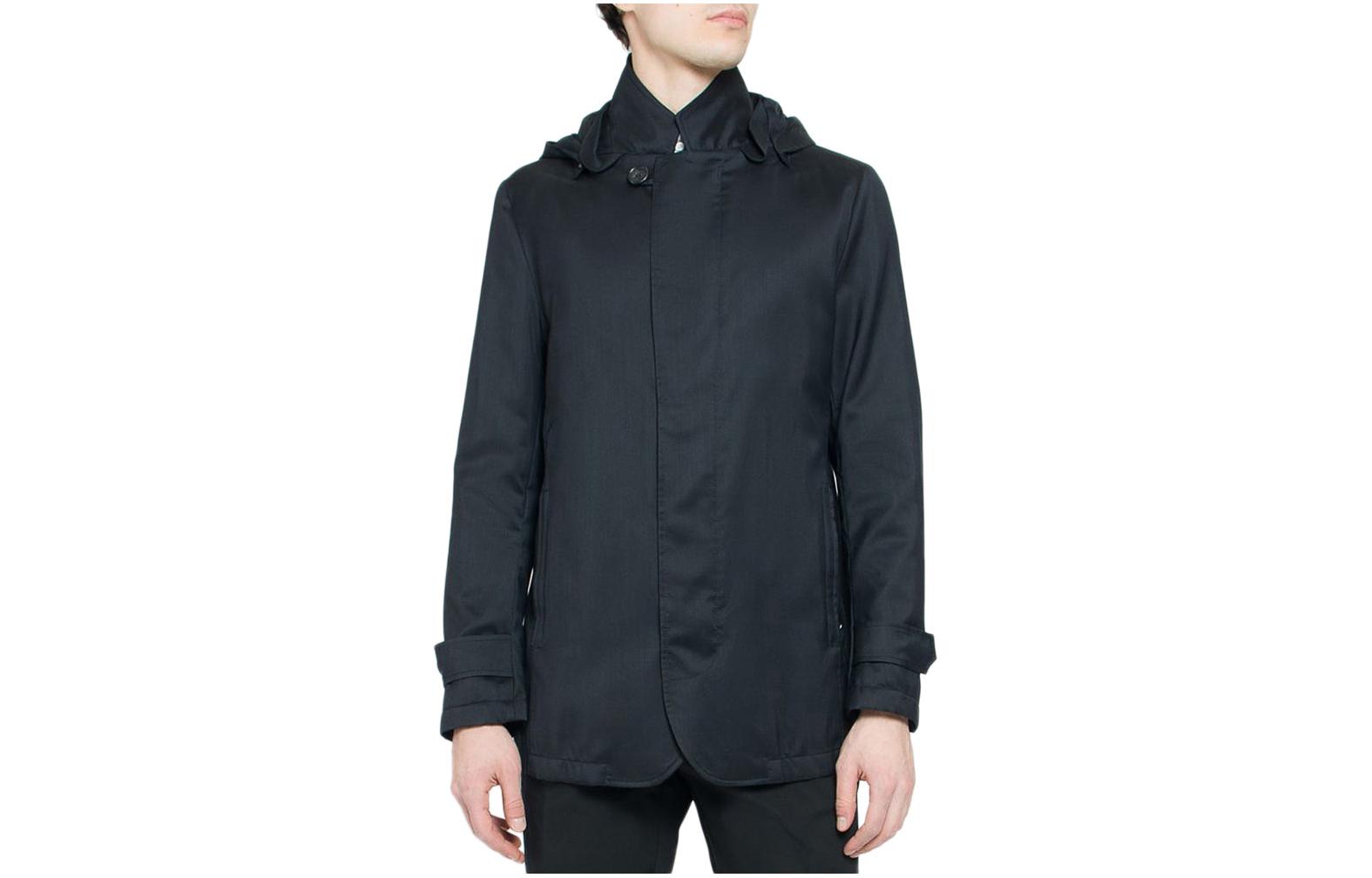 Emporio Armani Solid Black Hooded Long-Sleeve Jacket RSB03W-RS902-922