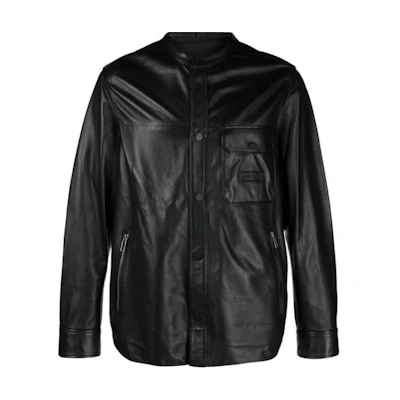 Emporio Armani Solid Black Long-Sleeve Button-Up Jacket H41C73-E1P73-999