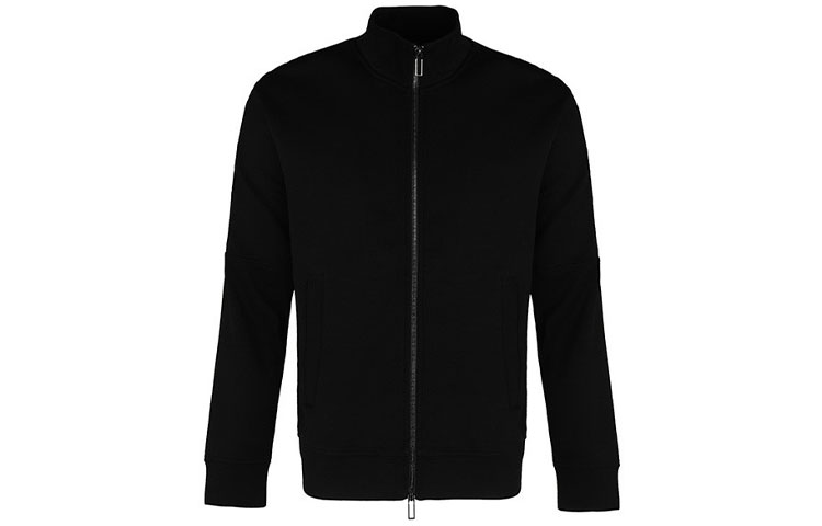 Emporio Armani Solid Black Zip-Up Casual Jacket Long Sleeve 3K1MF-41JHSZ-0999