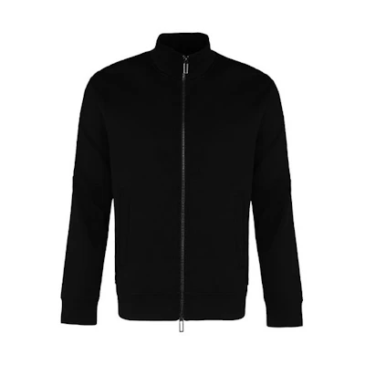 Emporio Armani Solid Black Zip-Up Casual Jacket Long Sleeve 3K1MF-41JHSZ-0999
