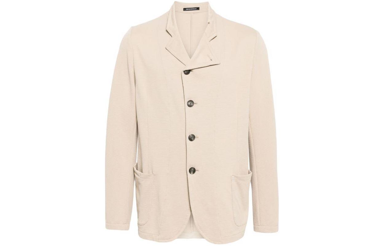Emporio Armani Solid Color Button-Up Jacket Light Brown E31G5-7F173-3112