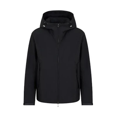 Emporio Armani Solid Color Casual Drawstring Hooded Jacket 3D1BB4-1NJVZ-0999