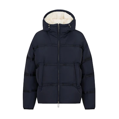 Emporio Armani Solid Color Hooded Puffer Jacket with Zipper 6R1B90-1NCFZ-0920