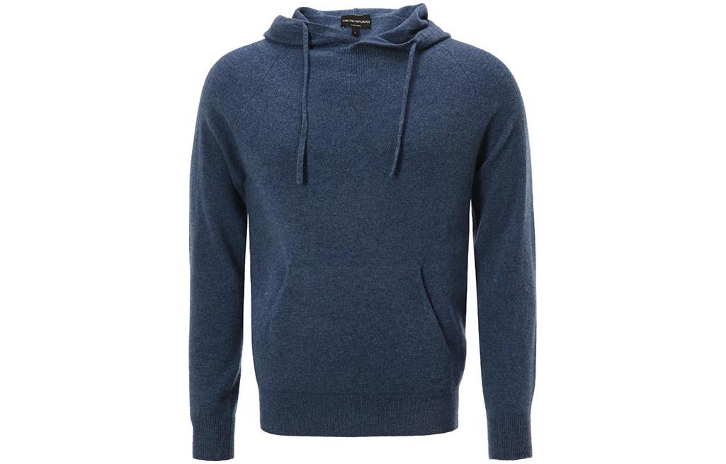 Emporio Armani Solid Color Hooded Ribbed Knit Sweatshirt 3K1MY9-1MF8Z-0724