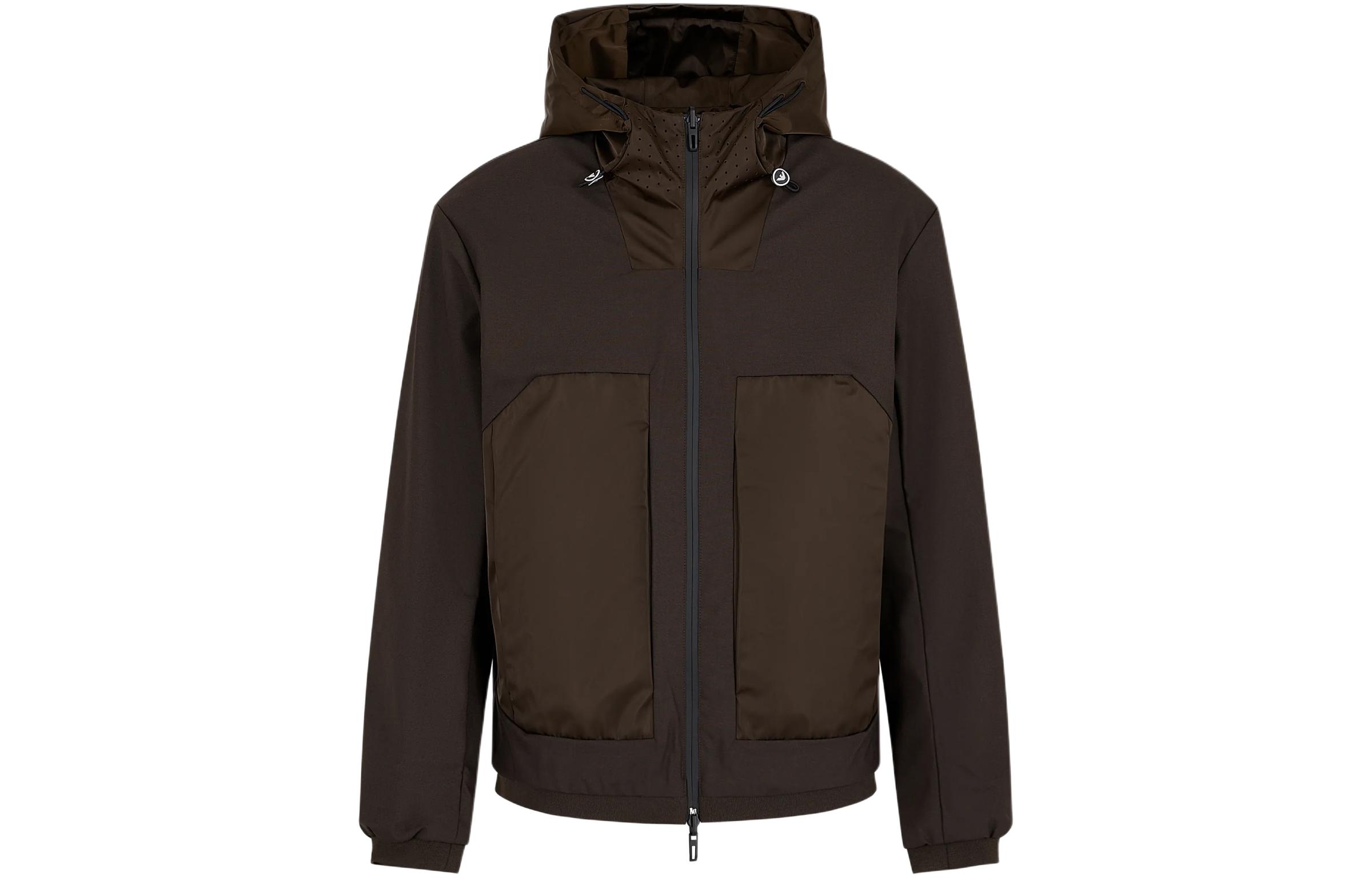 Emporio Armani Solid Color Hooded Zip Jacket Army Green 6R1B861-NIDZ1-0583