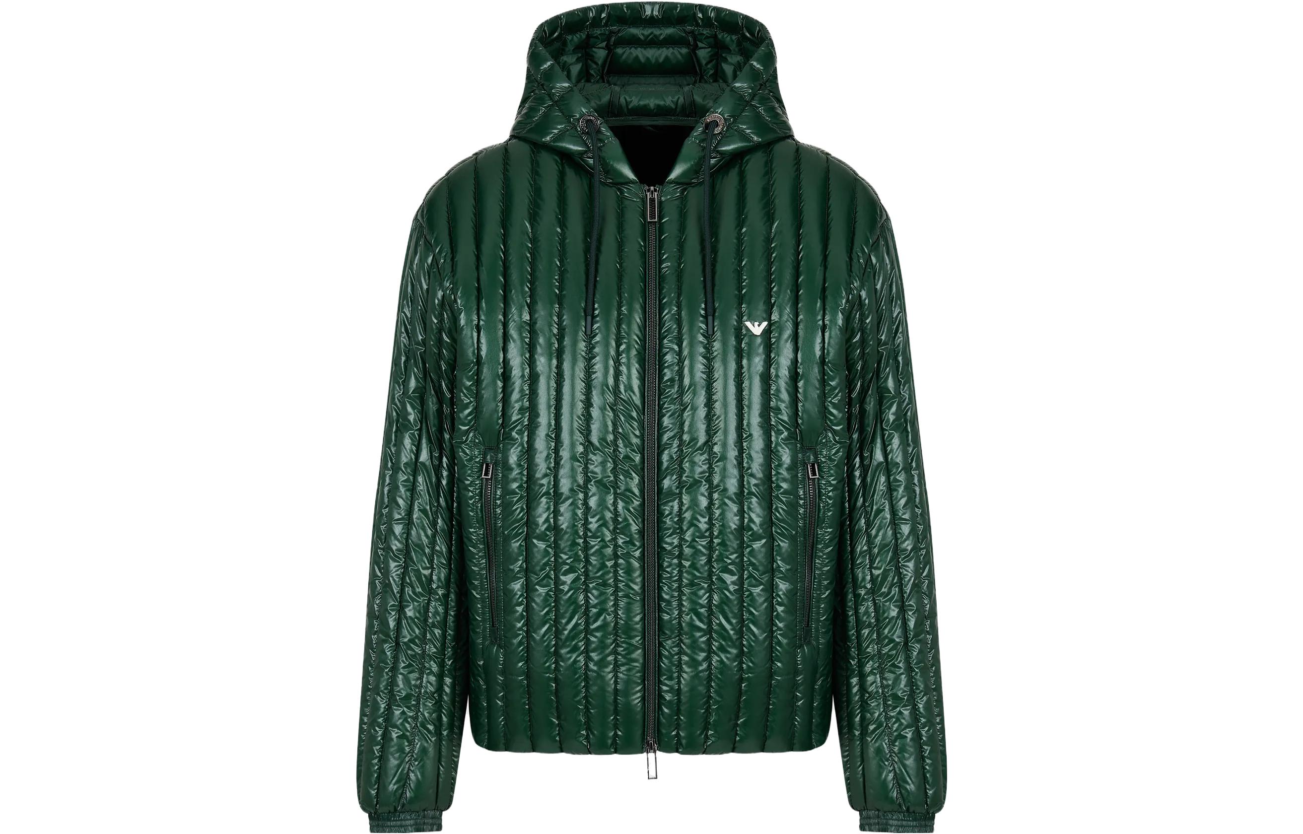 Emporio Armani Solid Color Hoodie Slim Fit Long Sleeve Jacket 6R1B791-NKZZ1-0565