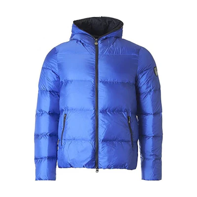 Emporio Armani Solid Color Long Sleeve Hoodie Jacket - Blue 271214-5A386-14333