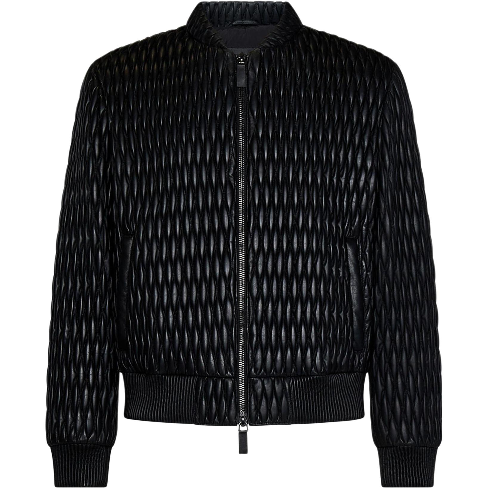 Emporio Armani Solid Color Long Sleeve Zip Jacket H41R89-E1P89-999