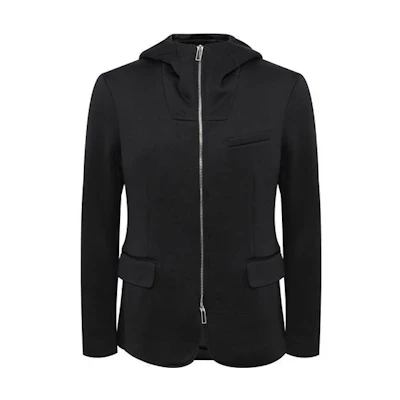 Emporio Armani Solid Color Minimalist Zip-Up Hoodie Jacket 6H1G82-1JEYZ-0999