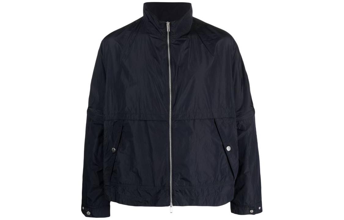 Emporio Armani Solid Color Navy Blue Stand Collar Jacket 6R1BZ0-1NAVZ-0920
