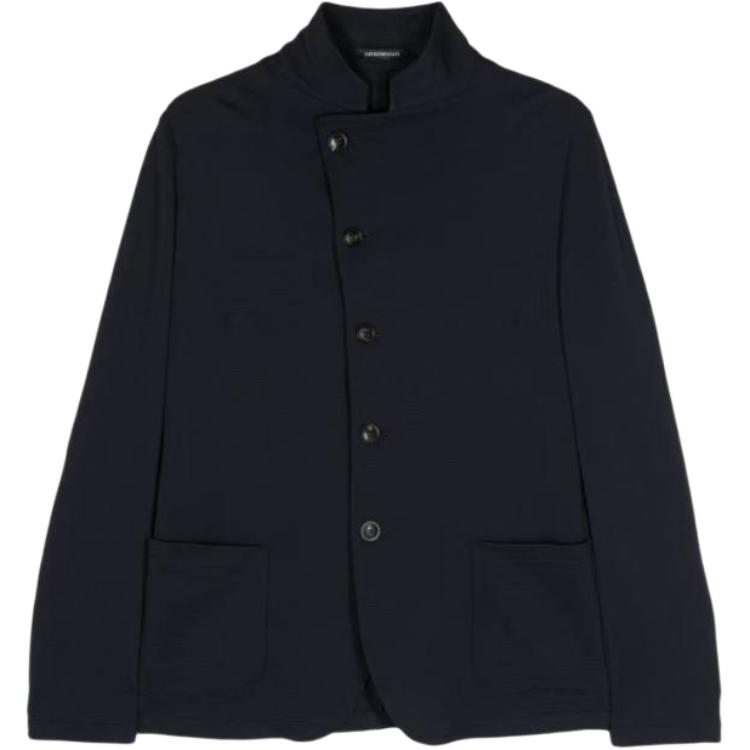 Emporio Armani Solid Color Single-Breasted Loose Jacket - Black E31G5-7F173-3922